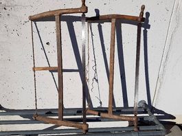 Antike Holzsäge, für Sammler oder als Deko