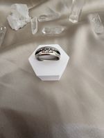 Ring 925 Silber mit drei Schmucksteinen Gr. 54