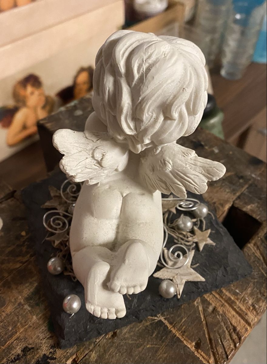 Statuette: Engeli auf Schiferplatte – Nuovo (secondo la descrizione) da Langenthal venduto da flower101 3