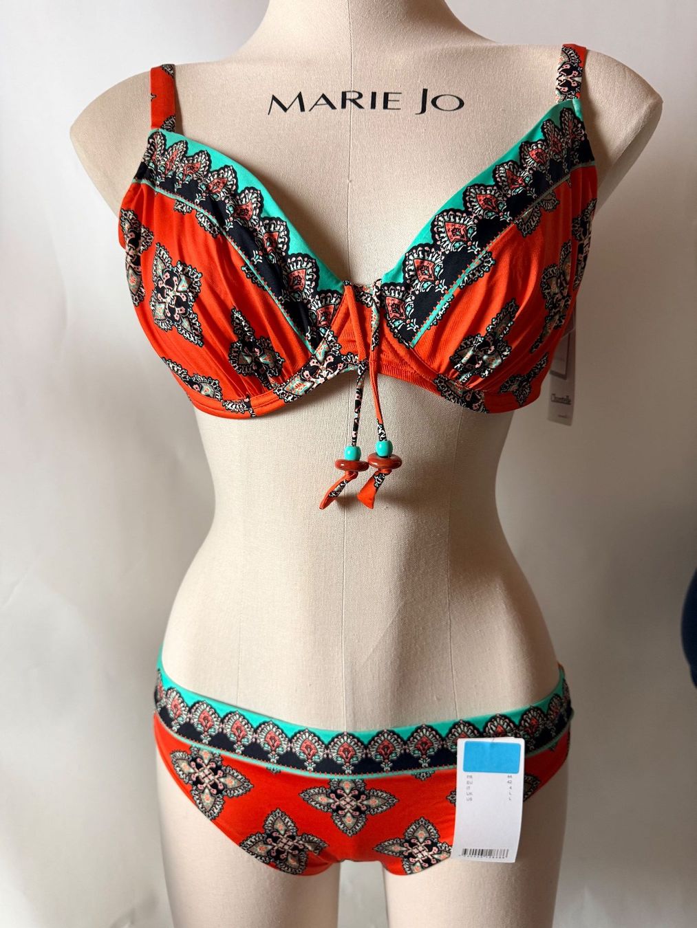 Chantelle Badekleider & Bikinis: CHANTELLE, Bikini, Grösse 85D/42, Farbe Orange mit Muster – Neu und originalverpackt aus Rudolfstetten von gst_g7xl