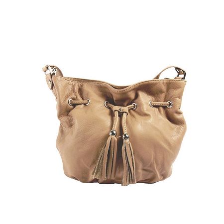 Sac seau Lancaster en cuir, couleur nude, neuf!