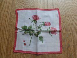 Taschentuch Stoff, Rosenmotiv, neu!