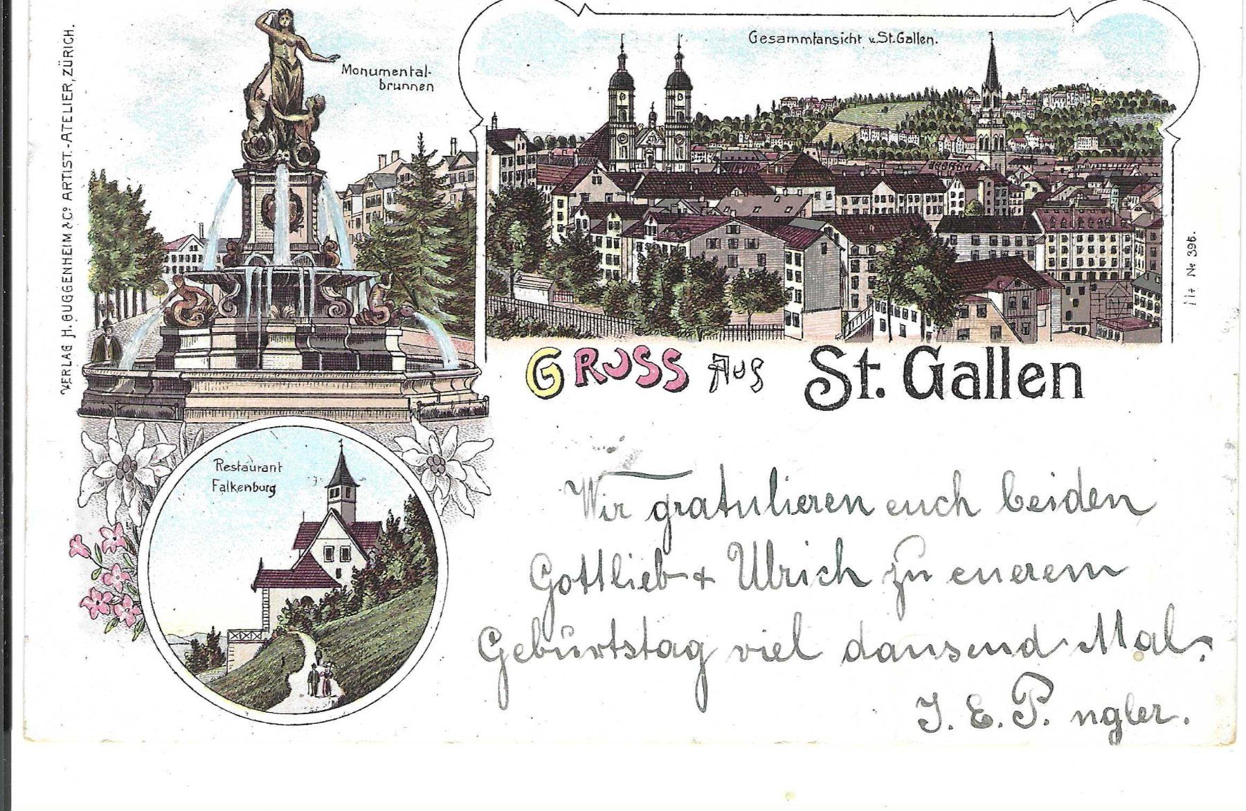 Cartoline postali: Gruss aus St.Gallen, Litho – Usato da Wildhaus venduto da Brunphil
