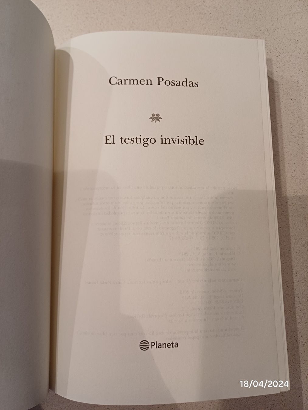 Libri: Buch - Carmen Posadas -"El Testigo Invisible"- in Spanisch – Usato da Würenlos venduto da JRP_71 4