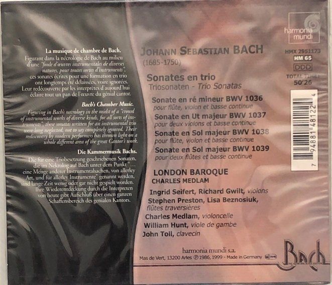 CD: Bach - Triosonaten – Nuovo e nell'imballaggio originale da Grüningen venduto da azulamarillo 1