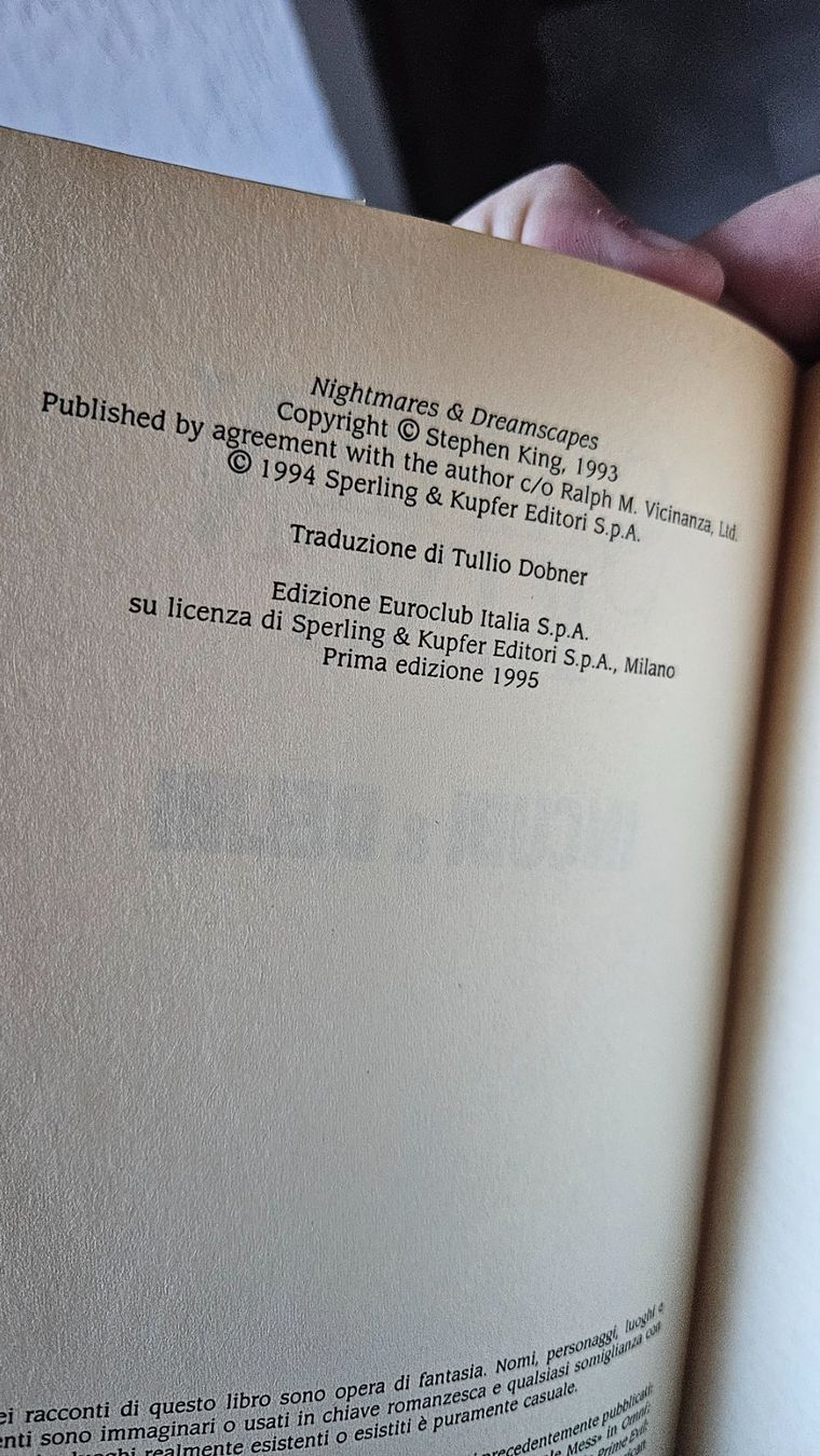Bücher: Libro Stephen King "Incubi & deliri" 1° edizione – Gebraucht aus Melano von H-Sara 2