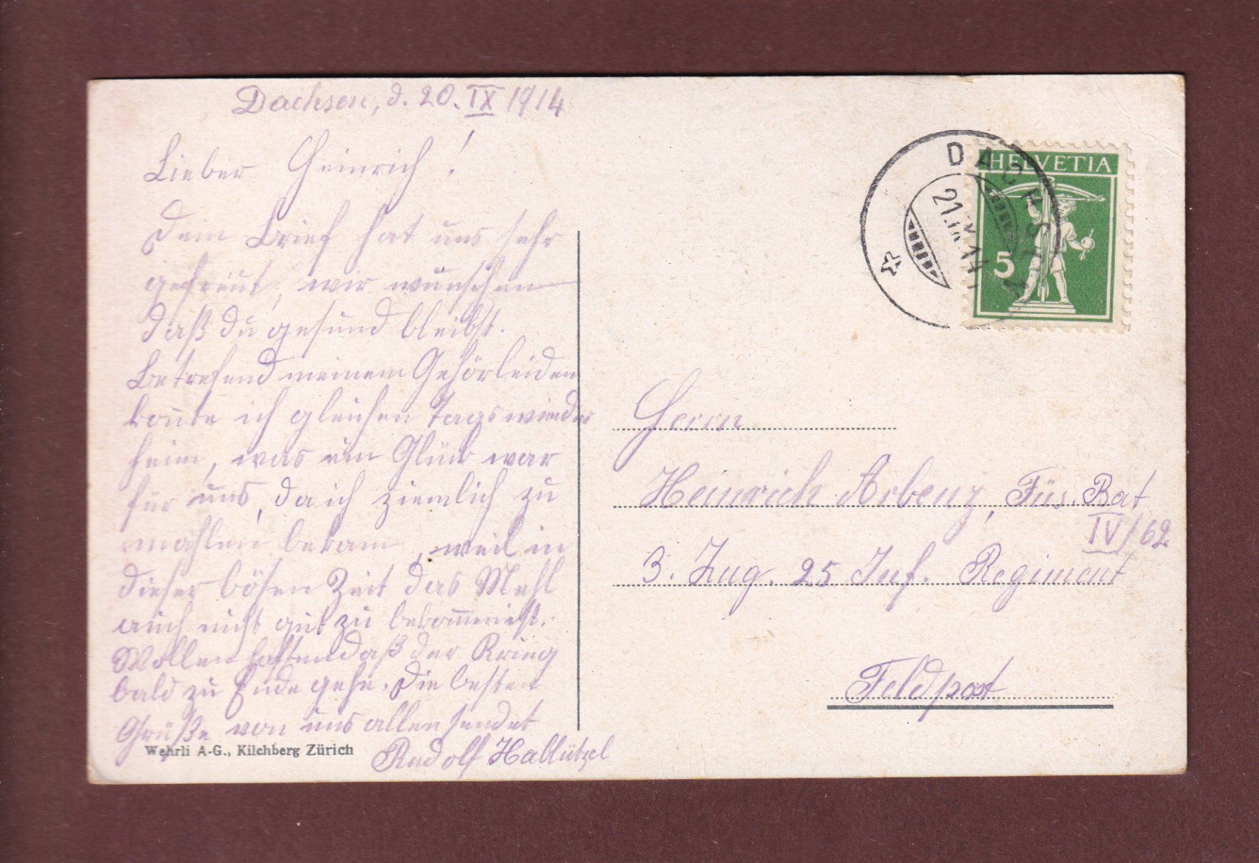 Cartoline postali: RHEINFALL - 1914 – Usato da Pully venduto da nicecards-shop 1