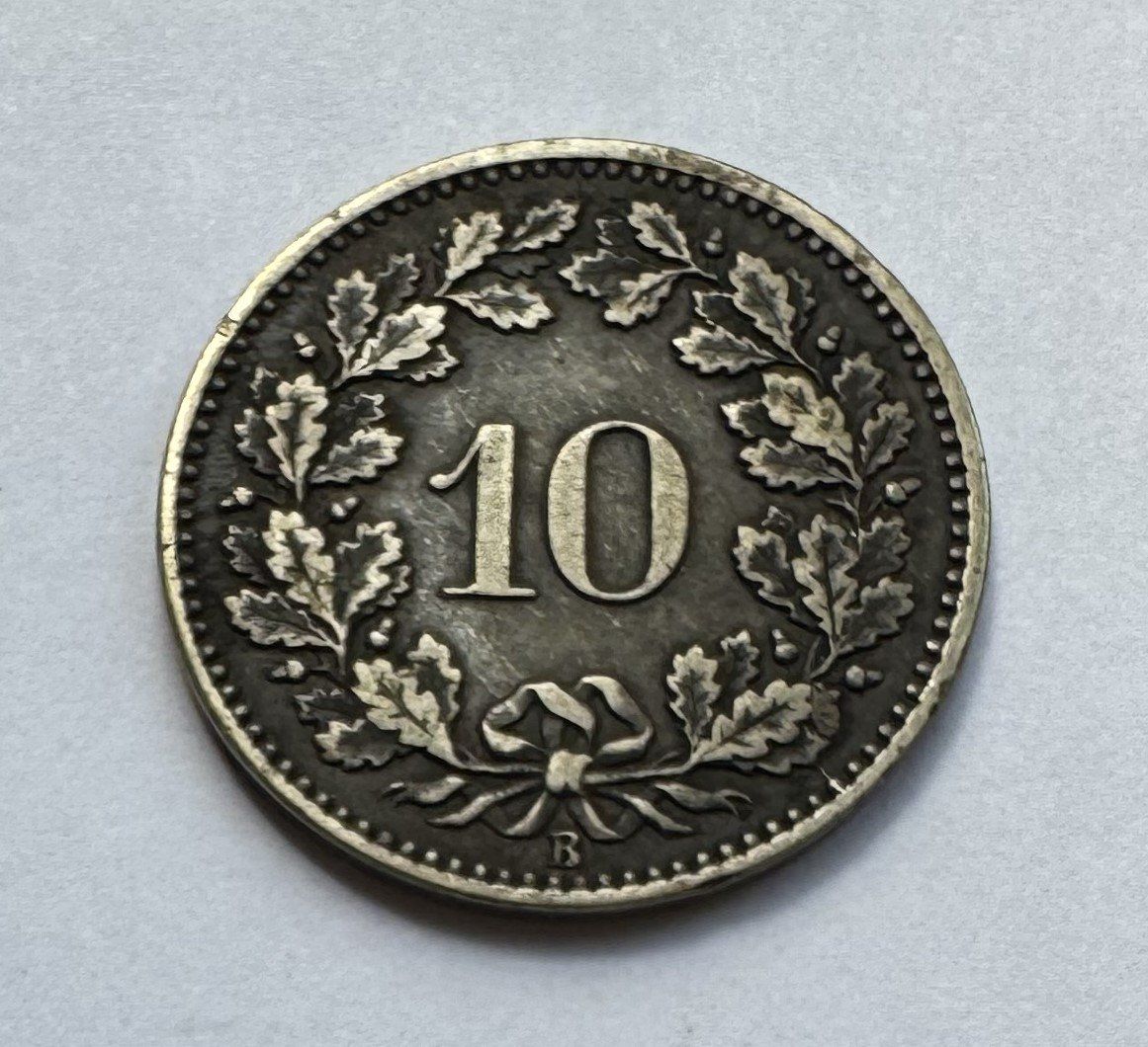 Alle Münzen: 1873 10 Rappen ss-vz – Gebraucht aus Kirchberg SG von Zenhad69 1