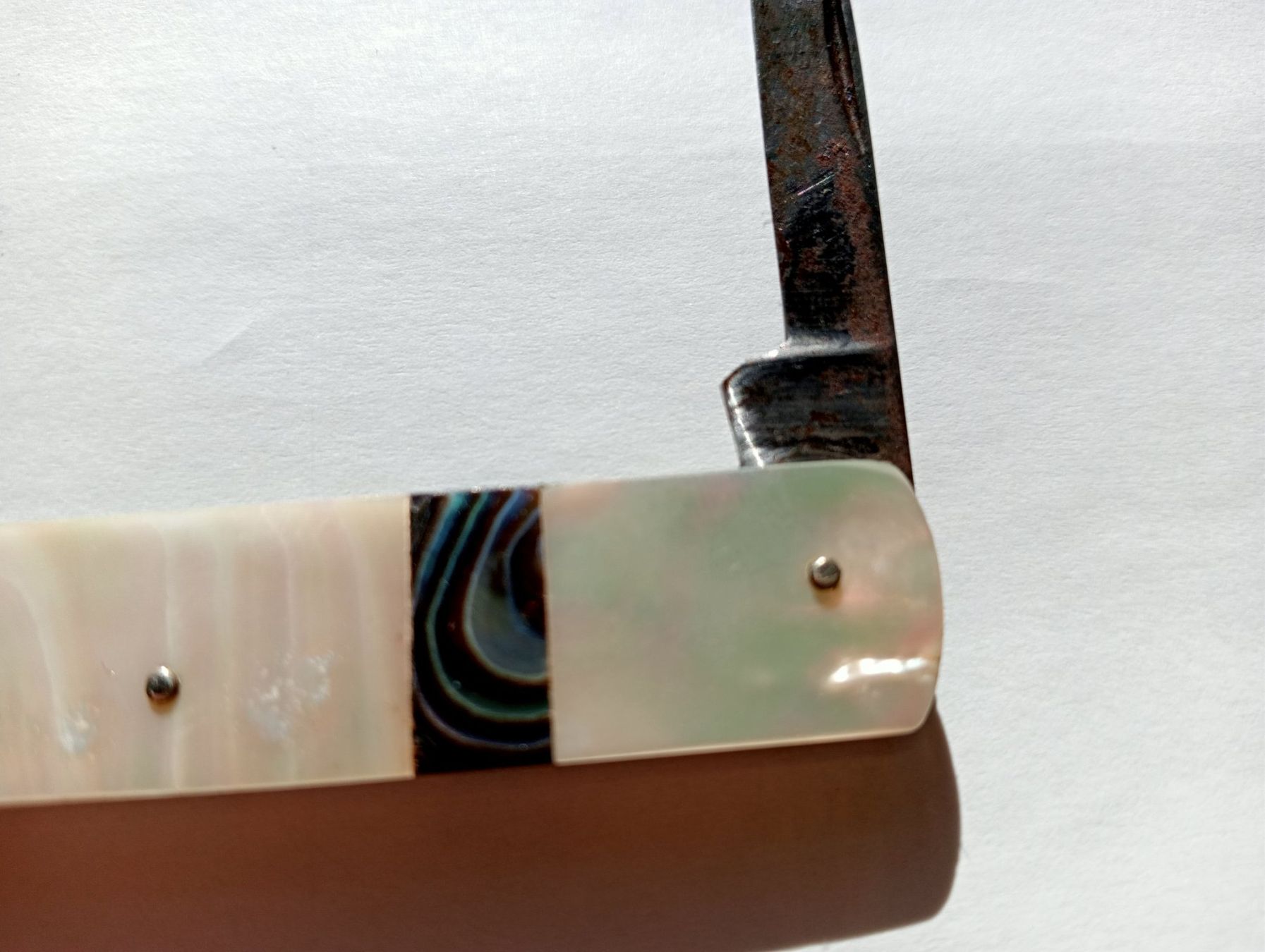 Coltelli tascabile: Vintage Sackmesser mit Perlmuttgriff Abalone-Einlagen Makel – Usato da Oberdorf BL venduto da Barocki888 8