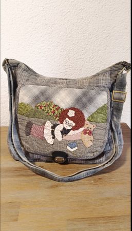 Tasche Schultertasche Patchwork Motiv neuwertig
