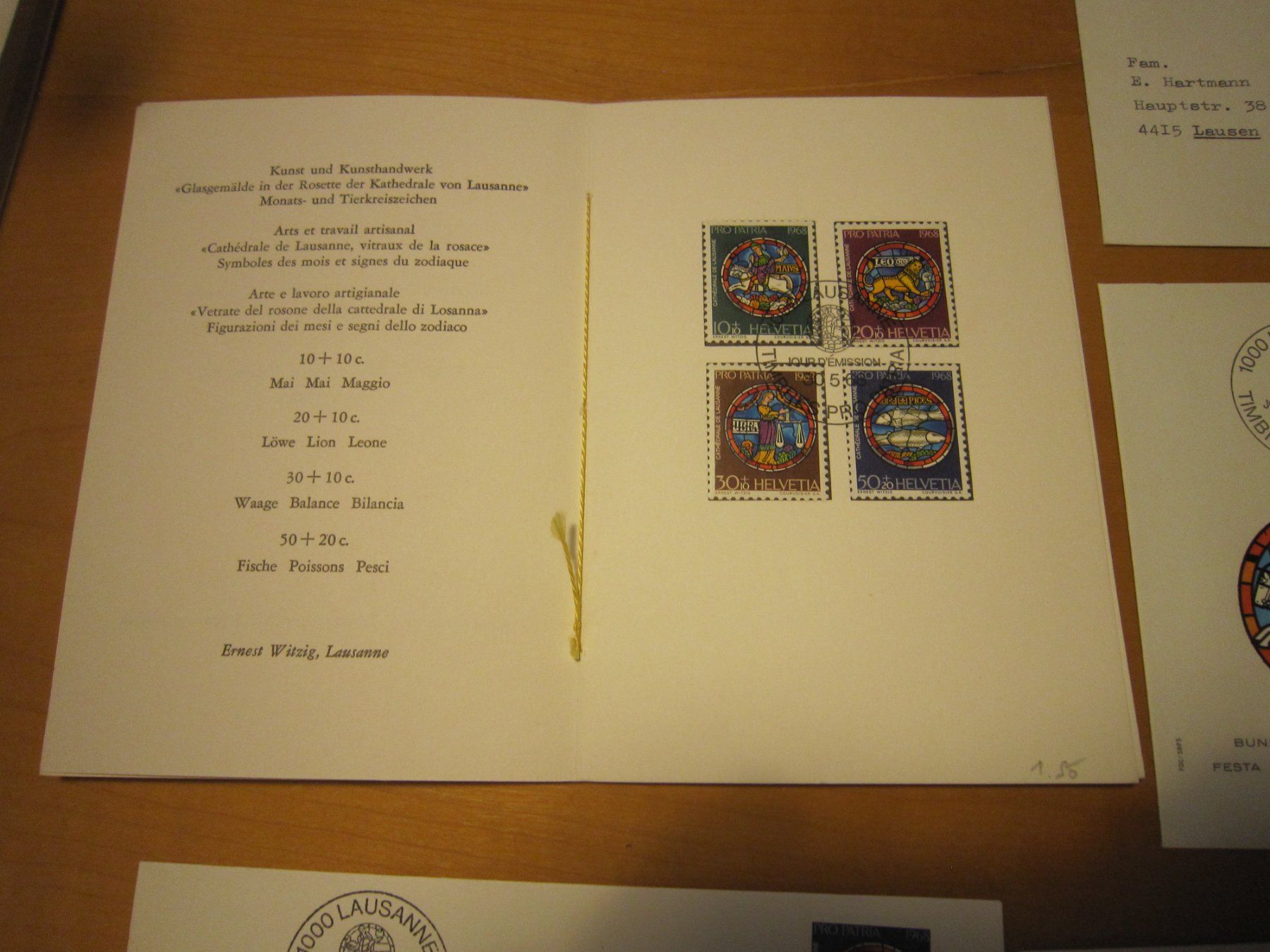 Tutti i francobolli: PP 1968 FDC Serie und einzeln auf Spezialbriefe – Usato da Gordola venduto da Polentaefung 1