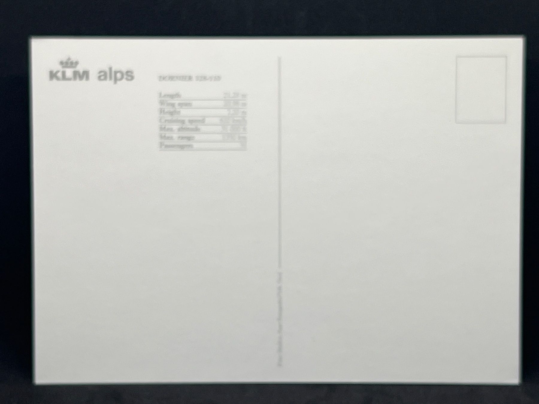Cartoline postali: KLM alps Dornier 328-110 – Usato da Widnau venduto da Brusi9 1