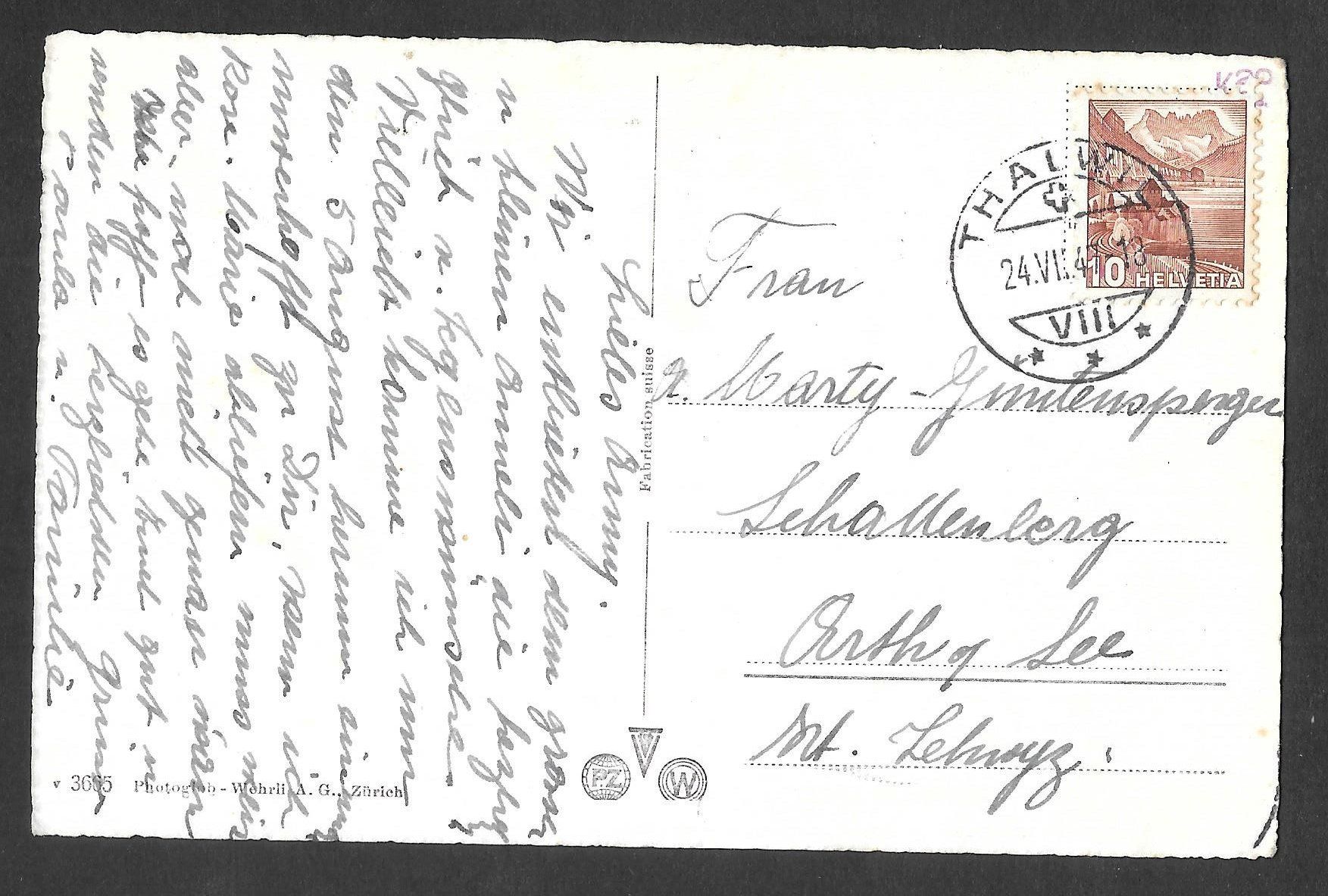 Cartoline postali: Thalwil Teilansicht mit Kirche – Usato da Olten venduto da clotaldi 1