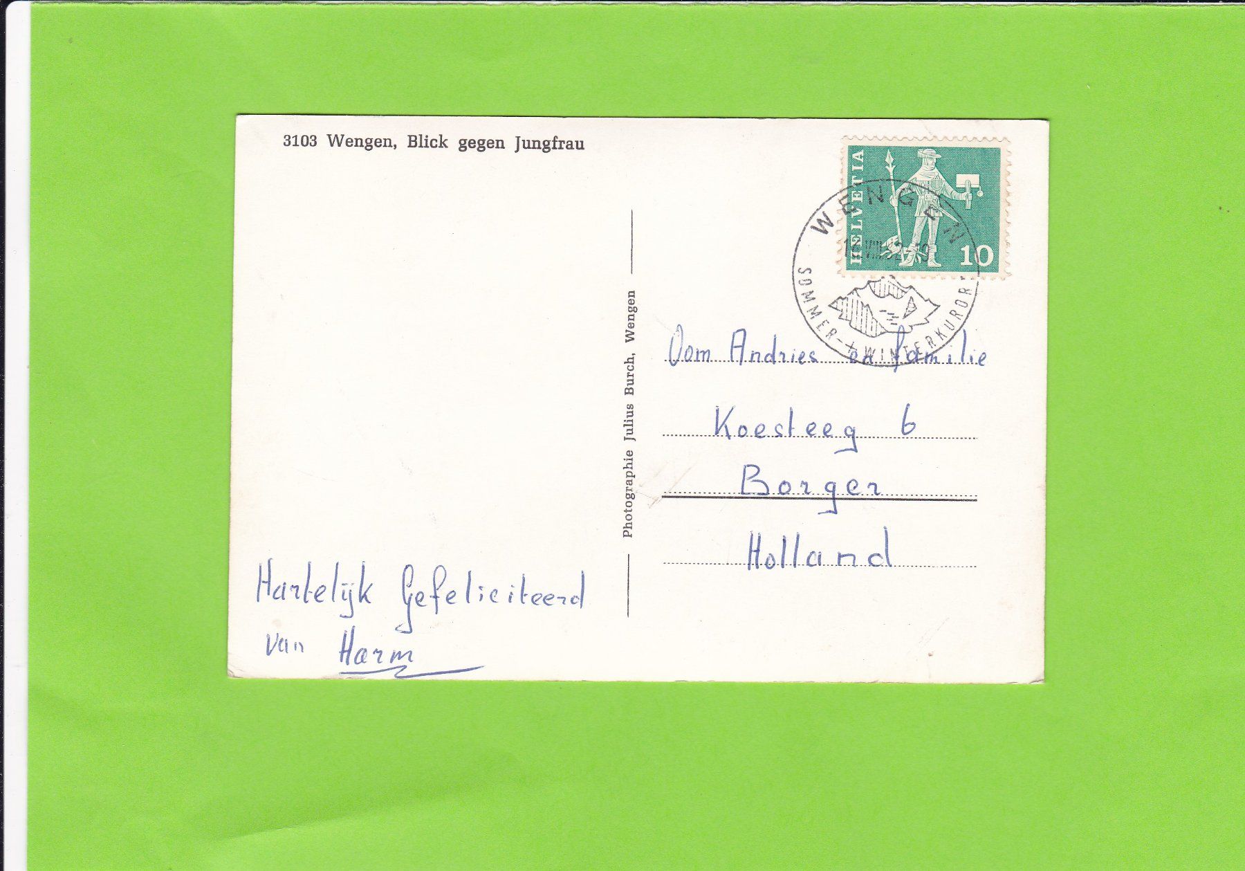 Cartoline postali: Wengen – Usato da St. Peterzell venduto da neckertal 1