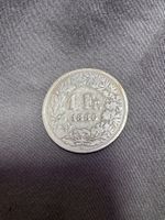 1 Franken 1886 Silber Münze Helvetia guter Zustand