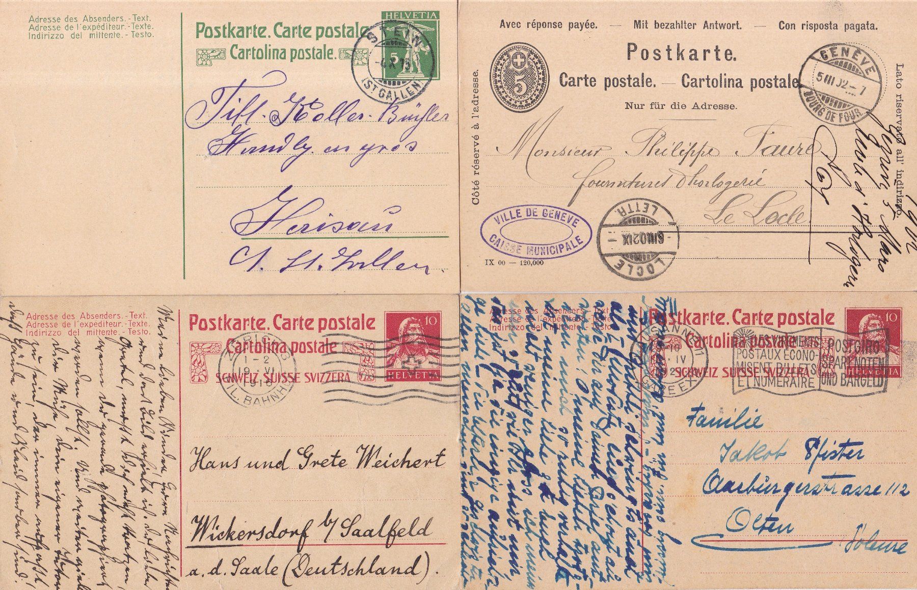 Alle Briefmarken: 40 Stk. Alte CH Postkarten, Karten – Gebraucht aus Münchwilen AG von Nesar 9