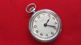 Alte Art-Deco Taschenuhr um 1930 Glanzverchromt