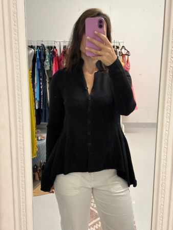 neue Rundholz Strickjacke S schwarz mit Taschen Cardigan