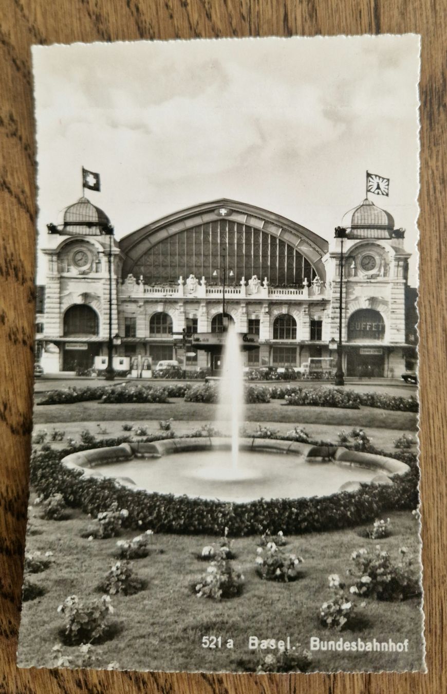 Cartoline postali: Basel Bahnhof 1949 – Usato da Ebikon venduto da Donar50