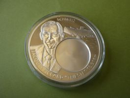 versilberte Medaille 50 mm PP,  Jacques Piccard