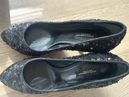 Dolce & Gabbana Heels schwarz Pailletten Grösse 37