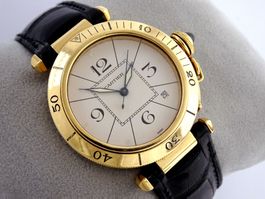 CARTIER PASHA SEATIMER 18K  820907 AUTOMATIK LUXUS HERRENUHR