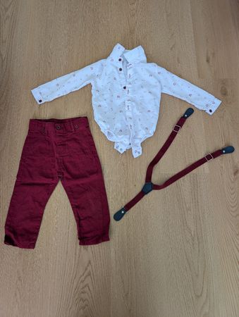 Festliches Kinder Set Jungen, Hemd, Hose, Hosenträger Gr. 92