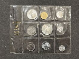 Italien Münzset 1970 – 9 Münzen mit 500 & 1000 Lire Silber