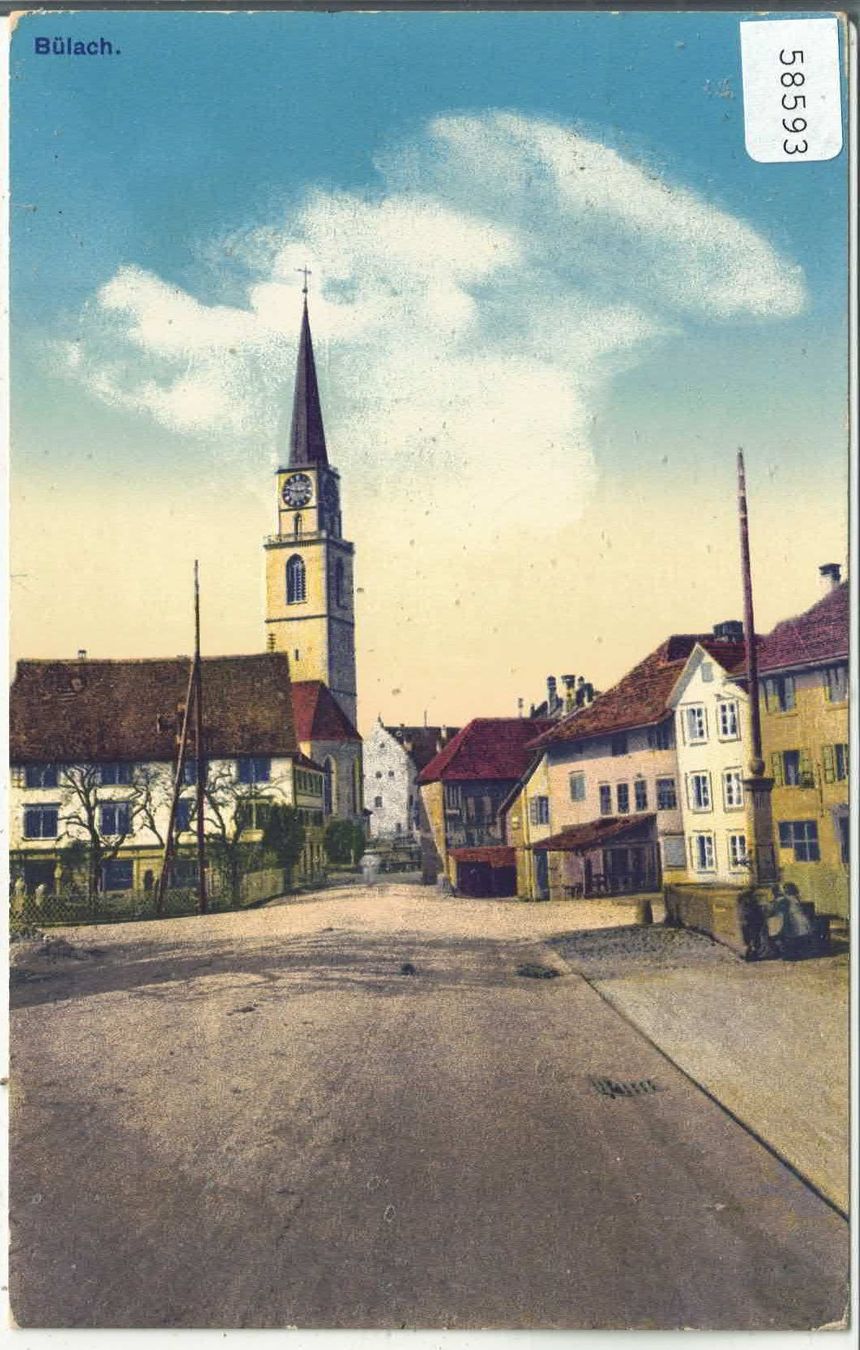 Cartoline postali: Bülach - Dorfstrasse - Litho – Usato da Ettingen venduto da Kartenplanet