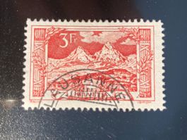 Schweiz 1918 3 Fr rot Gebirgslandschaften Mythen gestempelt