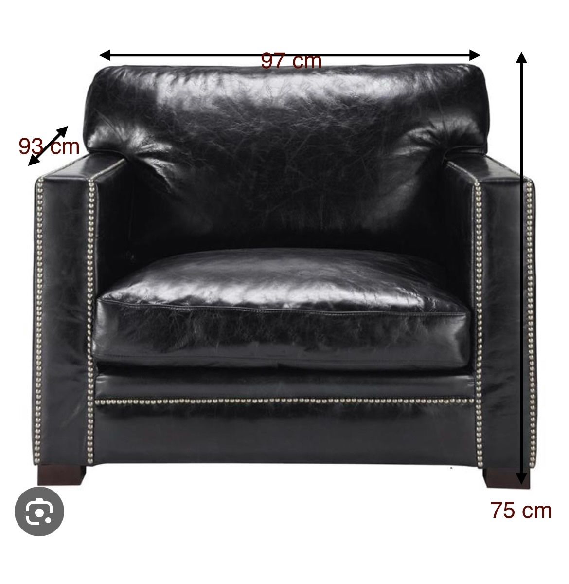 Maisons du monde Poltrone: Black Leather Dandy Armchair – Usato da Lutry venduto da jul_j2lg 9