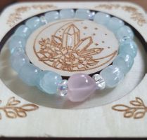 Aquamarin / Rosenquarz / Auraquarz Armband