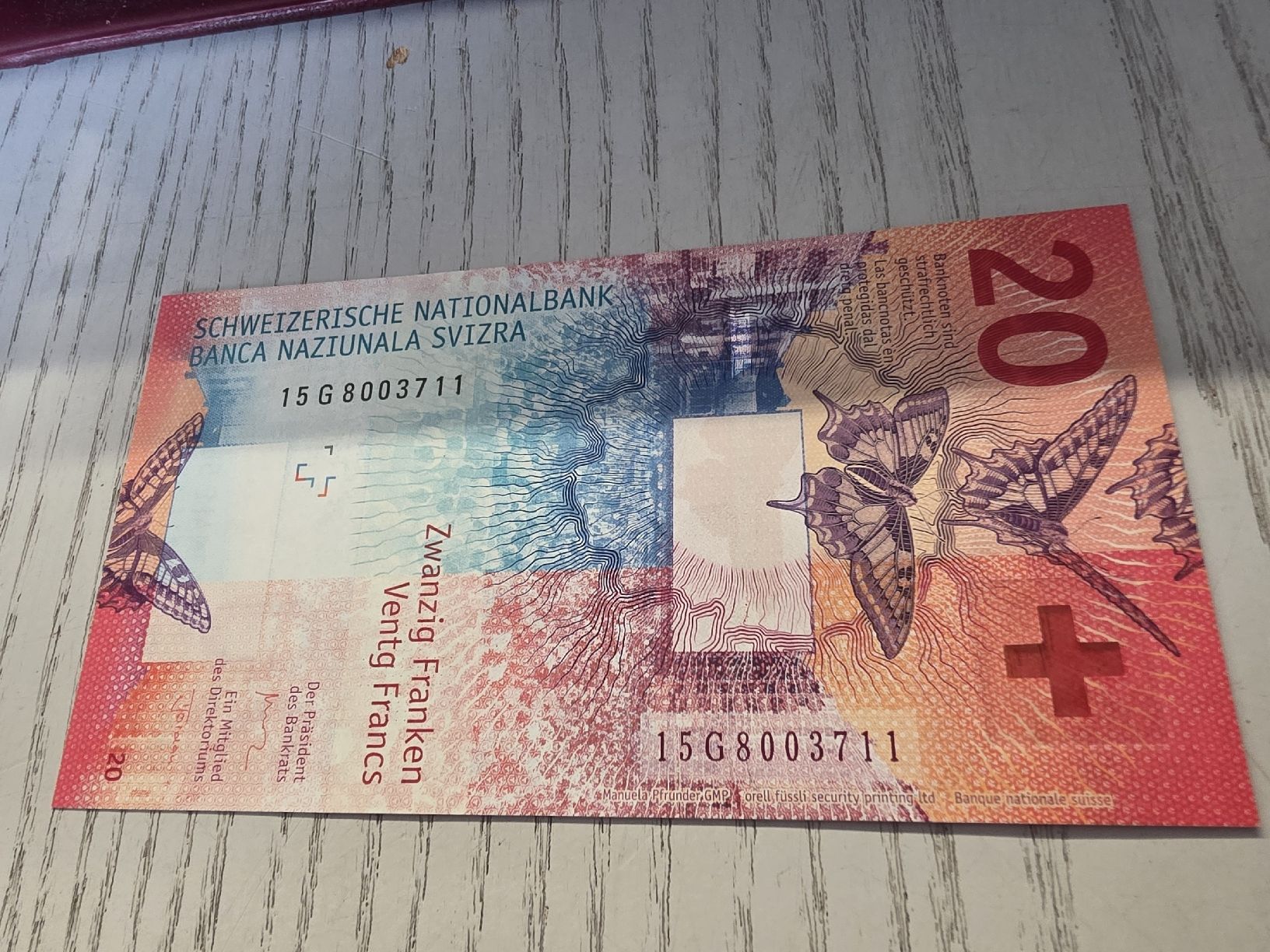 Banconote: Schweizer Banknote 20 Franken neue 2015 – Nuovo e nell'imballaggio originale da Herisau venduto da Antiques.AR 1