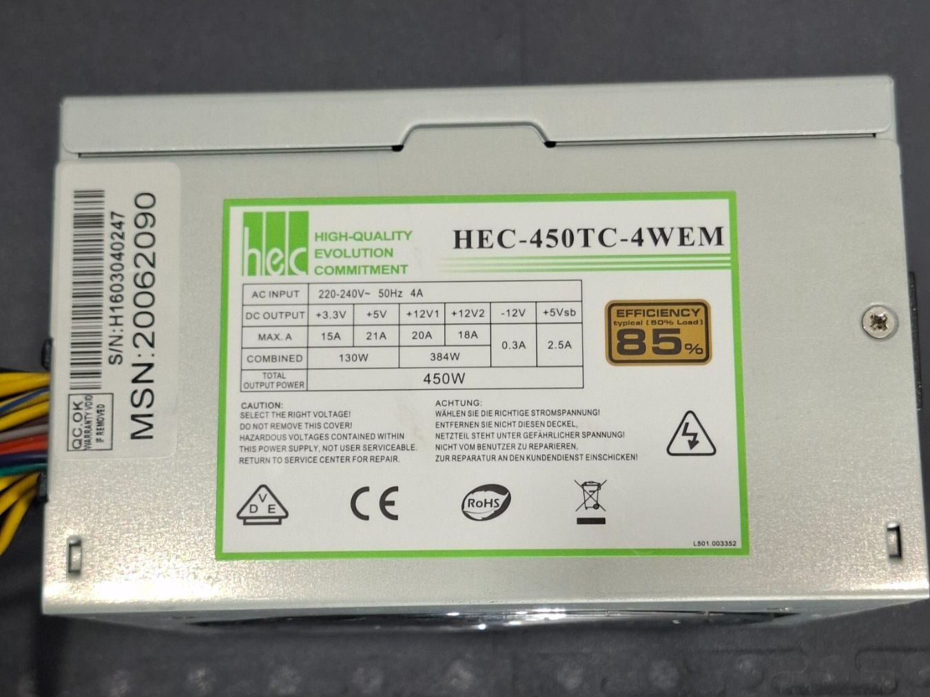 Custodie: Alimentation PC HEC-450TC-4WEM 450 W – Usato da Villars-Ste-Croix venduto da pau_8fls 2