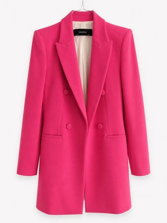 Blazer long rose fuchsia Zara Basic M