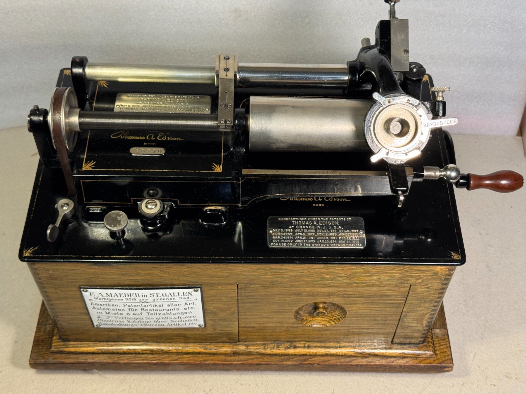 Edison Plattenspieler: Walzen Phonograph Edison – Gebraucht aus Ins von funkflieger