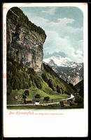 AK Lauterbrunnen, Die Hunnenfluh am Weg nach Lauterbrunnen