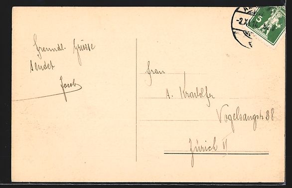 Cartoline postali: AK Ligerz, Die Kirche, 1914 – Usato da Berlin venduto da bartko-reher 1