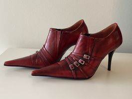 Neue Navyboot High Heels Gr. 37 bordeaux