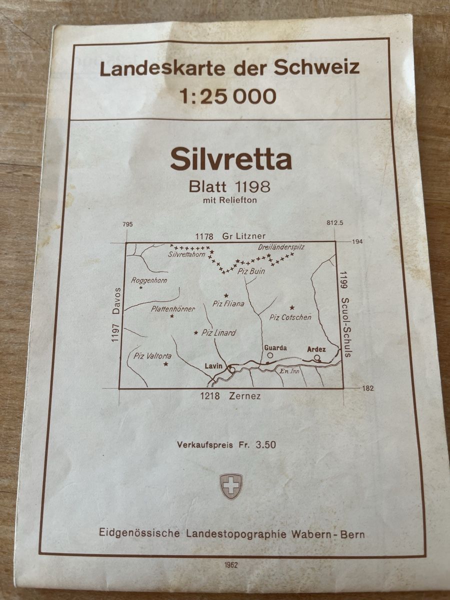 Landkarten & Atlanten: Silvretta landkarte 1962 – Gebraucht aus Aesch BL von shuja01