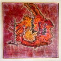 Abstraktes Ölbild «Terra Rossa» – 100 x 100 cm