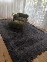 Grosser Premium-Viskose-Teppich 250 × 350 cm Anthrazit Jotex