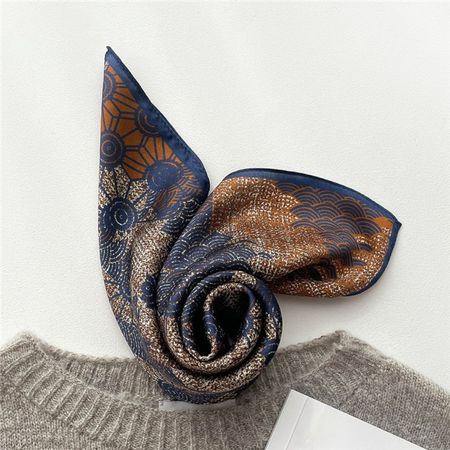New 53cm Silk Scarf, Autumn Fall Color Small Scarf Pure Silk