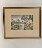 Framed Watercolor Painting - Summer Landscape Art Piece