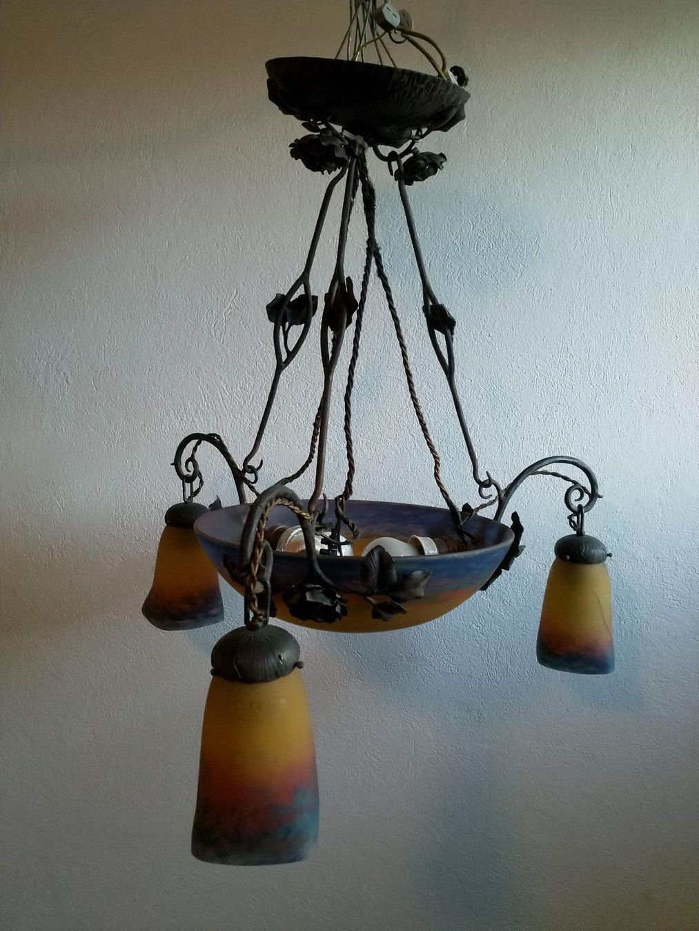 Müller Lampadari & plafoniere: Muller Freres Art Nouveau Leuchter – Difettoso da stettlen venduto da VintageBern_ch 6