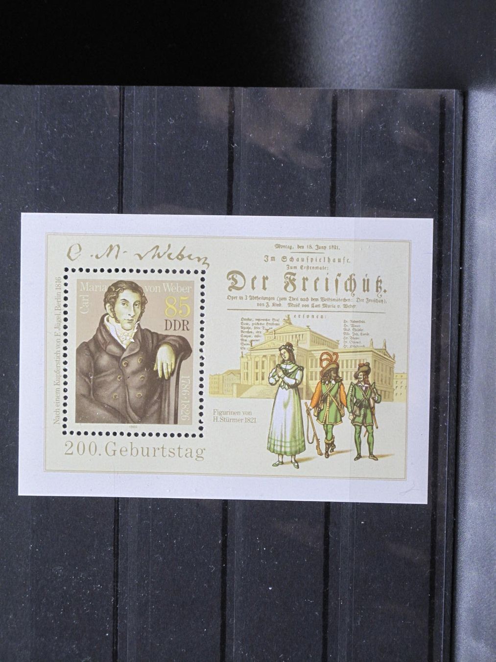 Tutti i francobolli: DDR 1986 Carl von Weber Block 86 ** – Usato da Wil SG venduto da fva01