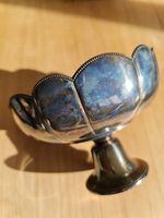Schale mit Fuss, antik, versilbert, Durchmesser 17 cm