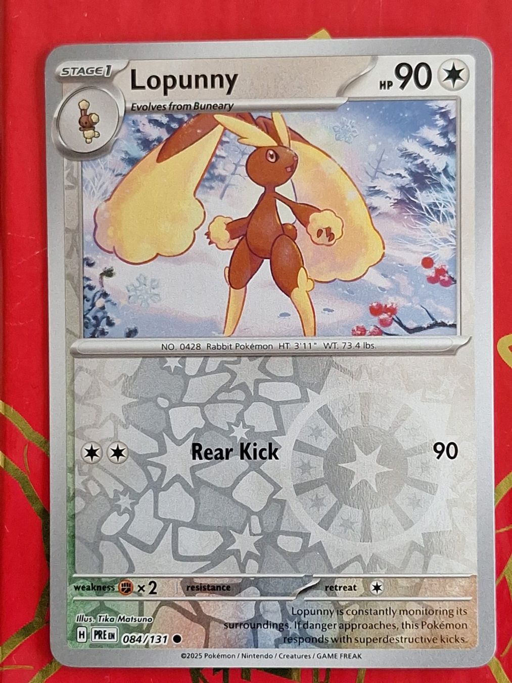 Pokémon Carte collezionabili: Lopunny - Reverse Holo Pokemon Prismatic Evolution – Usato da Altstätten SG venduto da GGsGameshop