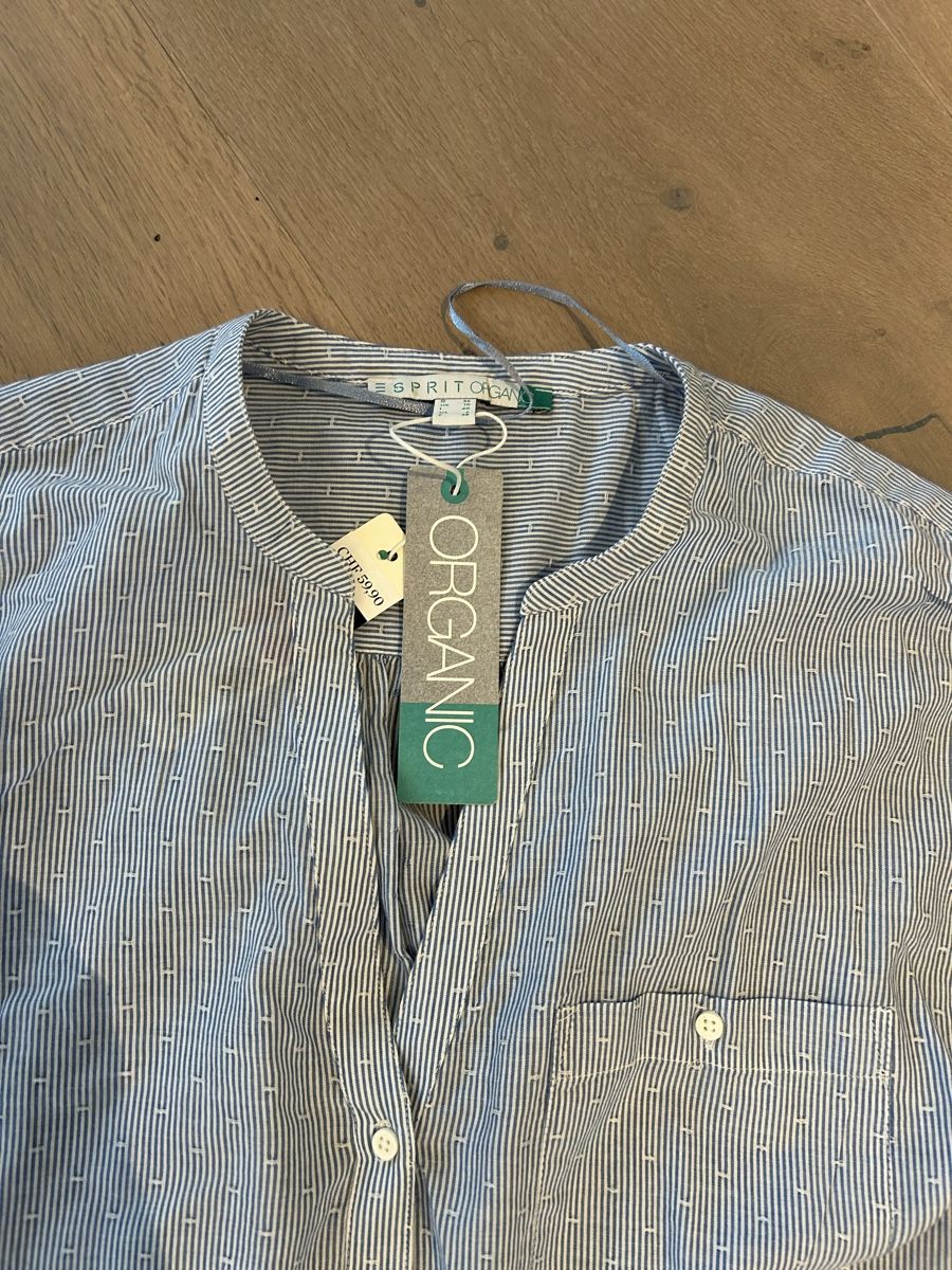 Esprit Camicette: Hemd Bluse Gr. 36 Esprit Neu blau weiss gestreift – Nuovo e nell'imballaggio originale da Zug venduto da Gibbi80 1