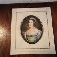 Miniaturenportret einer Dame.(Siegniert)